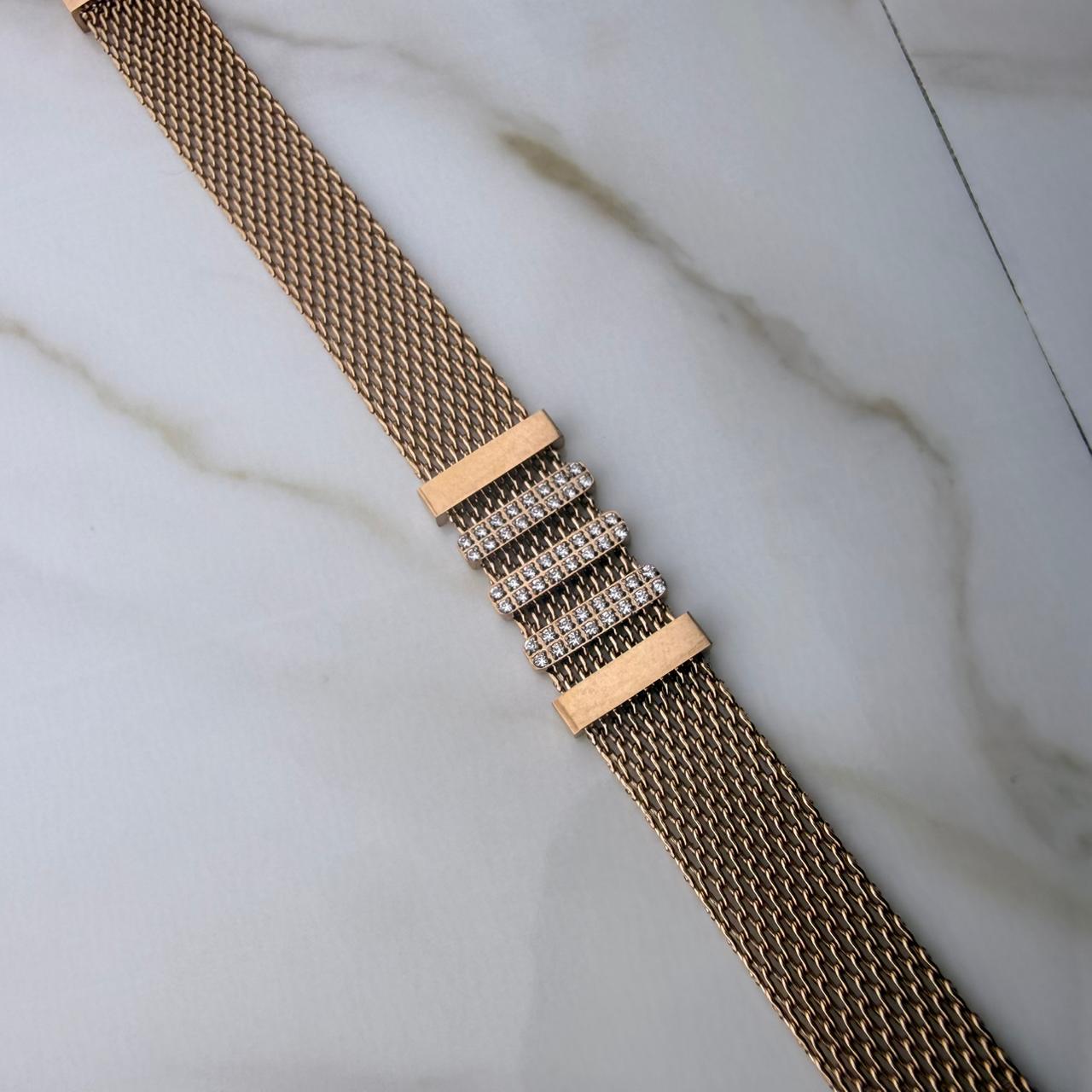 Rose Gold Collier CHAHDA  et Gourmette HSIRA Premier Qualité