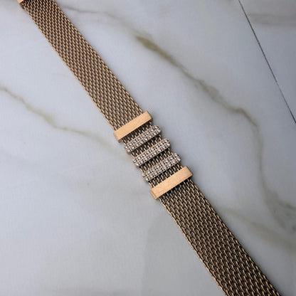 Rose Gold Collier CHAHDA  et Gourmette HSIRA Premier Qualité