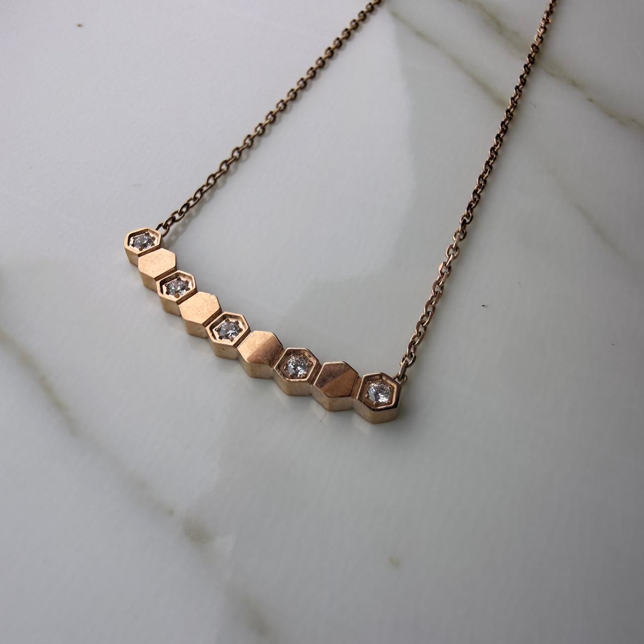 Rose Gold Collier CHAHDA  et Gourmette HSIRA Premier Qualité