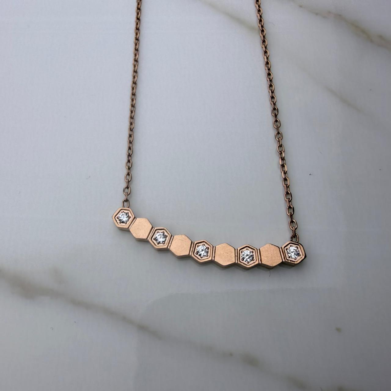 Rose Gold Collier CHAHDA  et Gourmette HSIRA Premier Qualité
