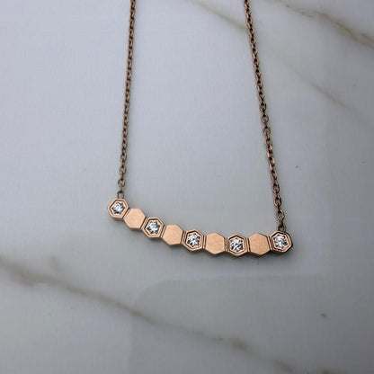 Rose Gold Collier CHAHDA  et Gourmette HSIRA Premier Qualité